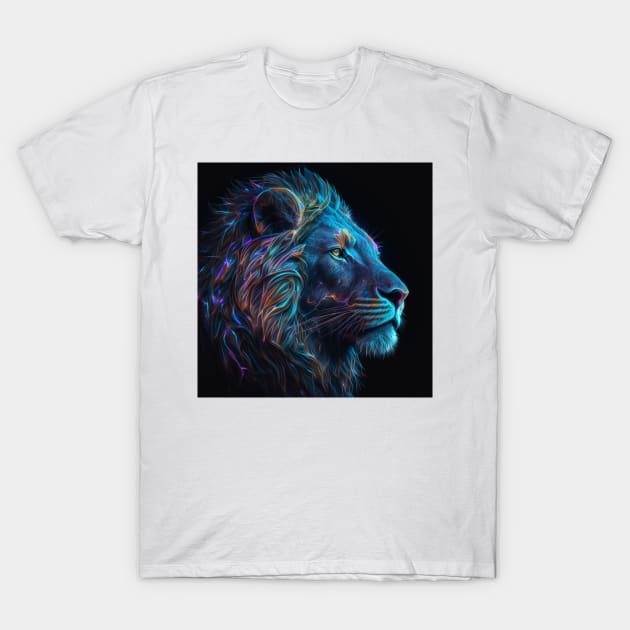 Neon Lion 2 T-Shirt by AstroRisq